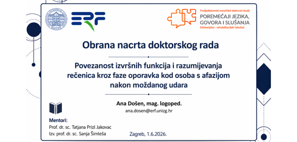 Obranjen nacrt doktorskog rada